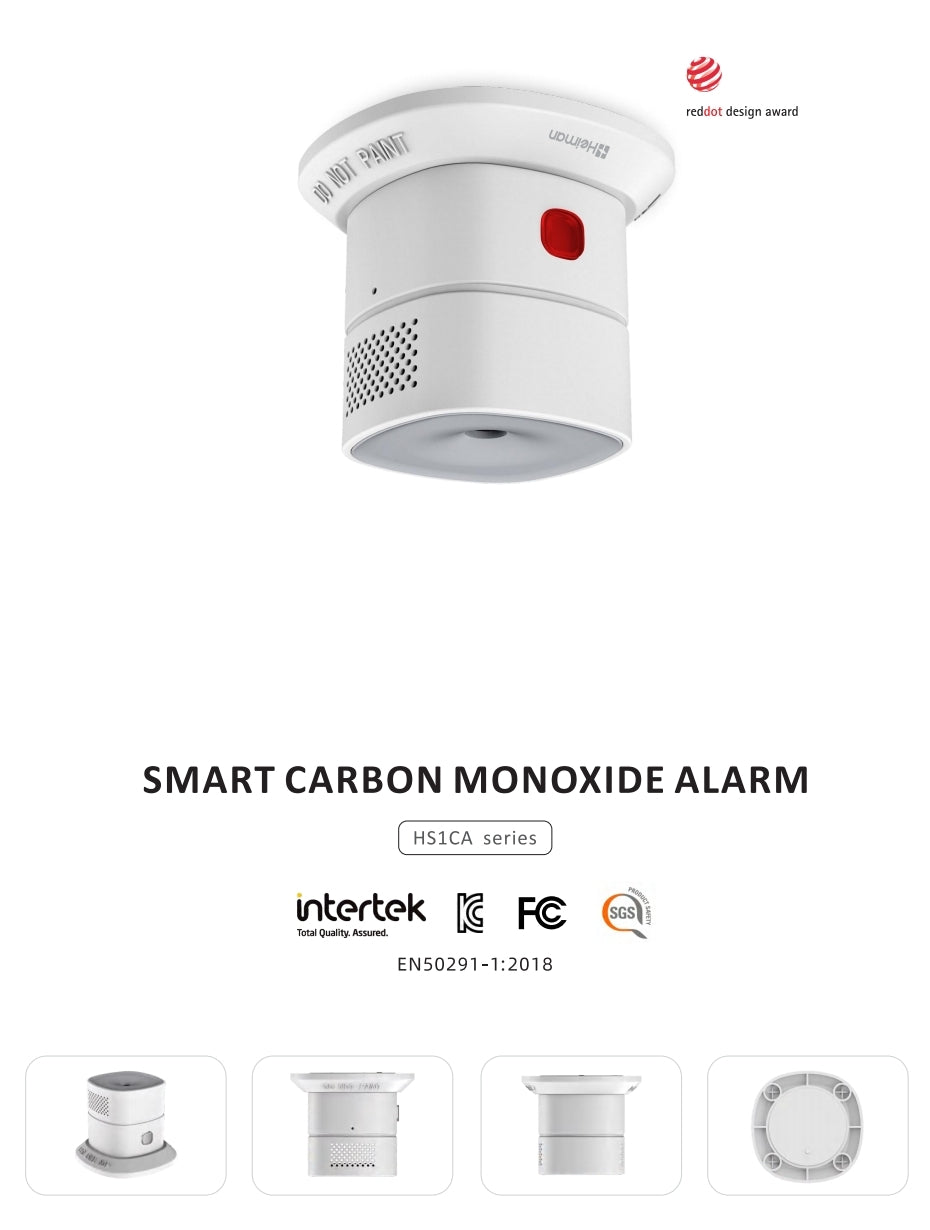 Carbon monoxide detector, CO sensor, Zigbee 3.0, HS1CA