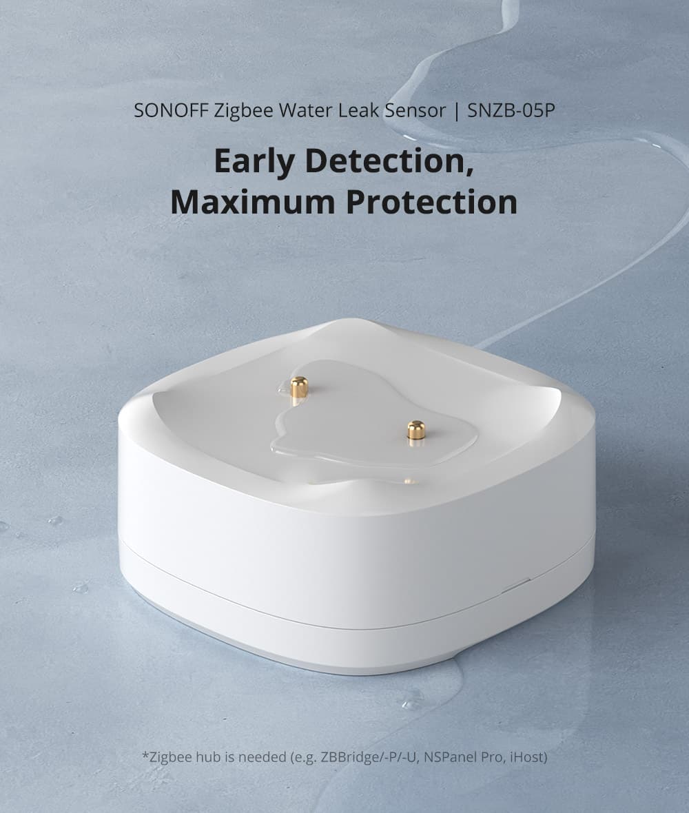 SONOFF SNZB-05P Zigbee 3.0 Water Detector, Smart Home Water Sensor