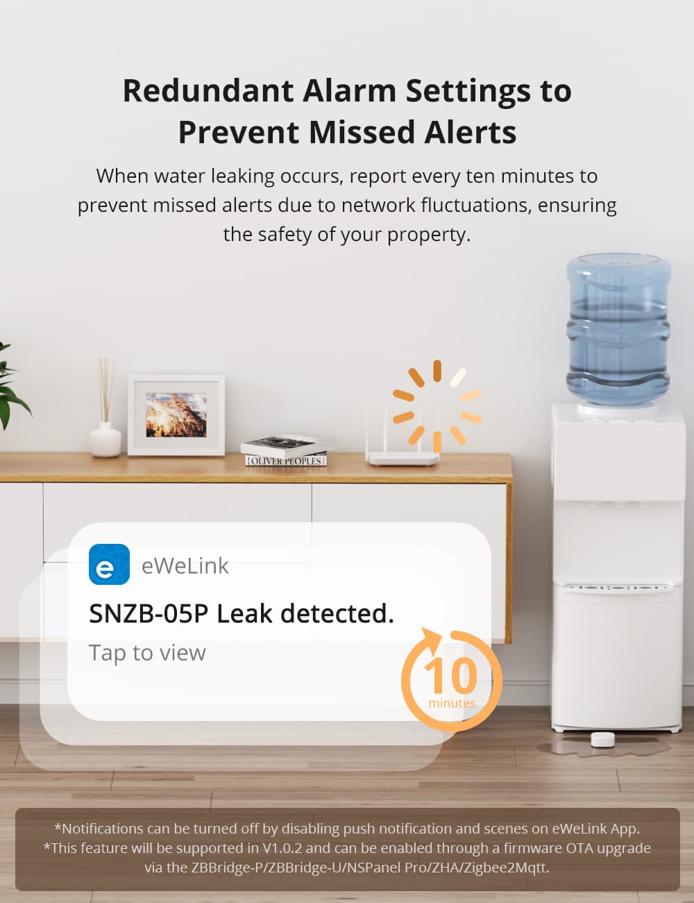 SONOFF SNZB-05P Zigbee 3.0 Water Detector, Smart Home Water Sensor