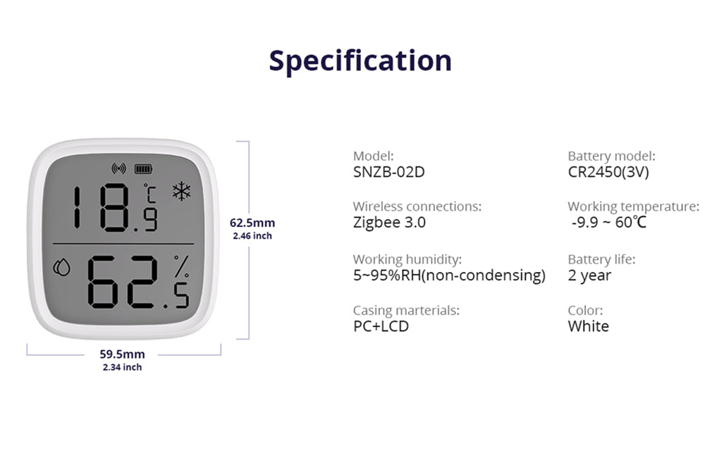 SONOFF Zigbee temperature and humidity sensor