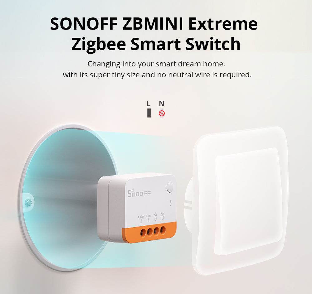 SONOFF Zigbee Smart Switch ZBMINIL2, no neutral wire required! Double pack