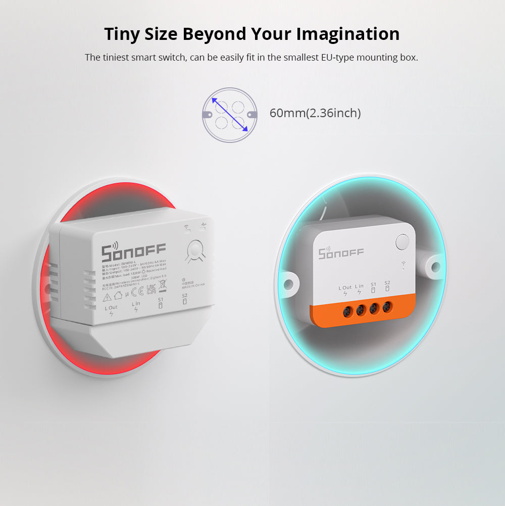 SONOFF Zigbee Smart Switch ZBMINIL2, no neutral wire required! Double pack