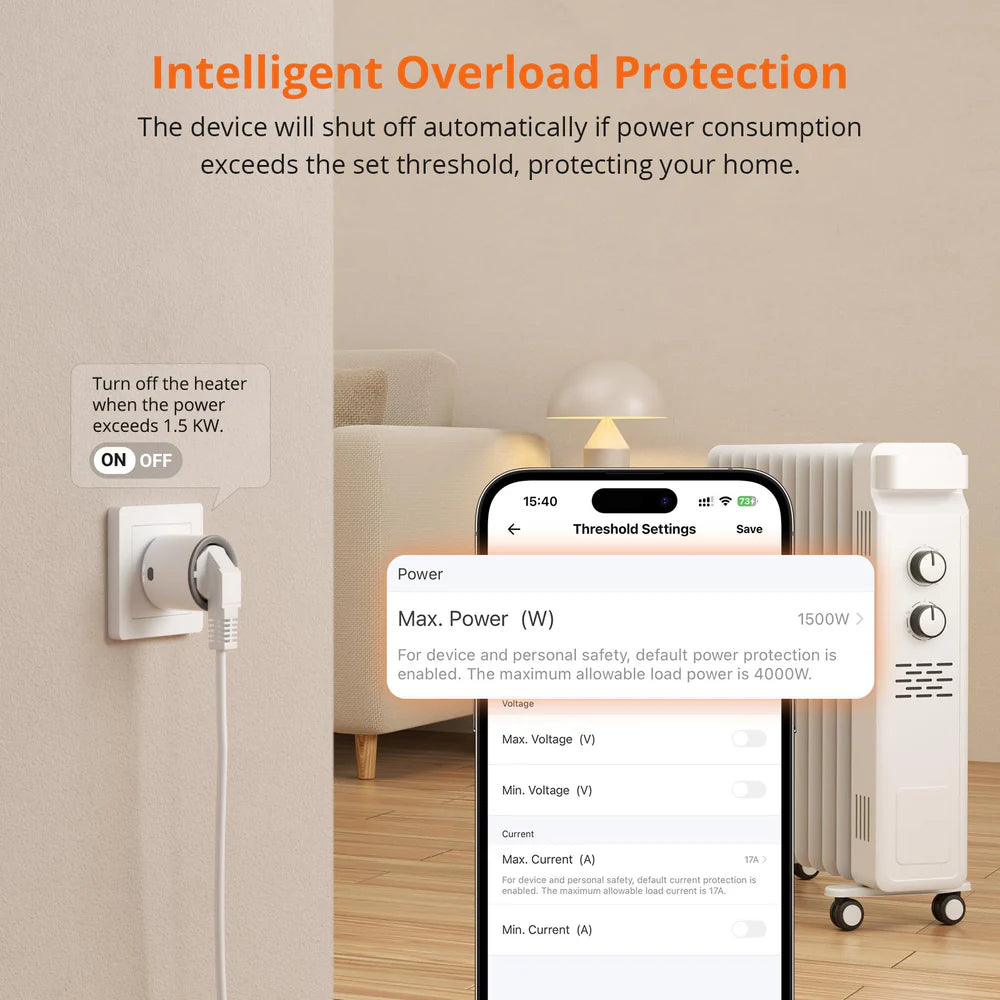 Smarter Stecker Zigbee Sonoff S60ZB mit Energiemessung
