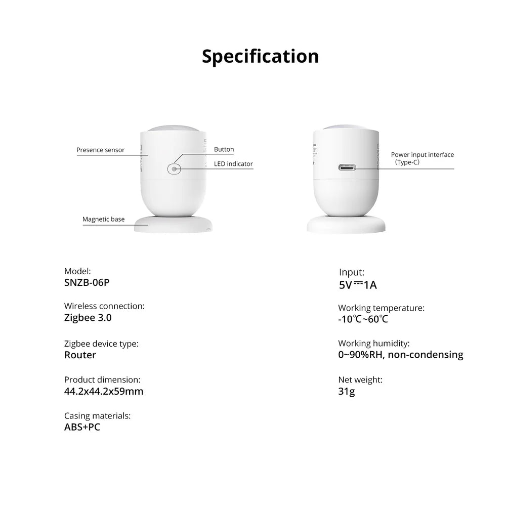 Präsenzmelder Zigbee Sonoff SNZB-06P
