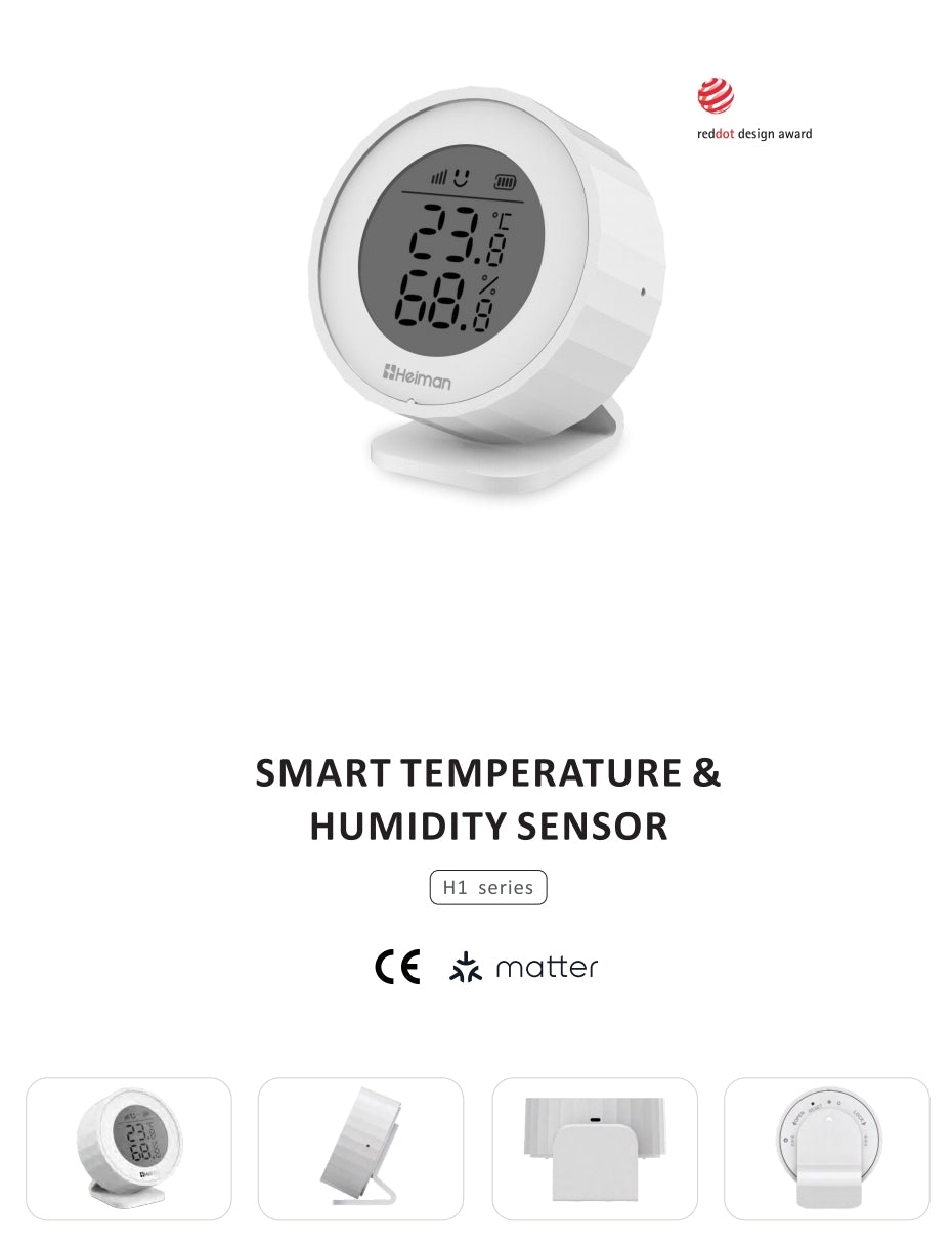 Matter Smart Thermometer with Humidity Meter Heiman H1-M