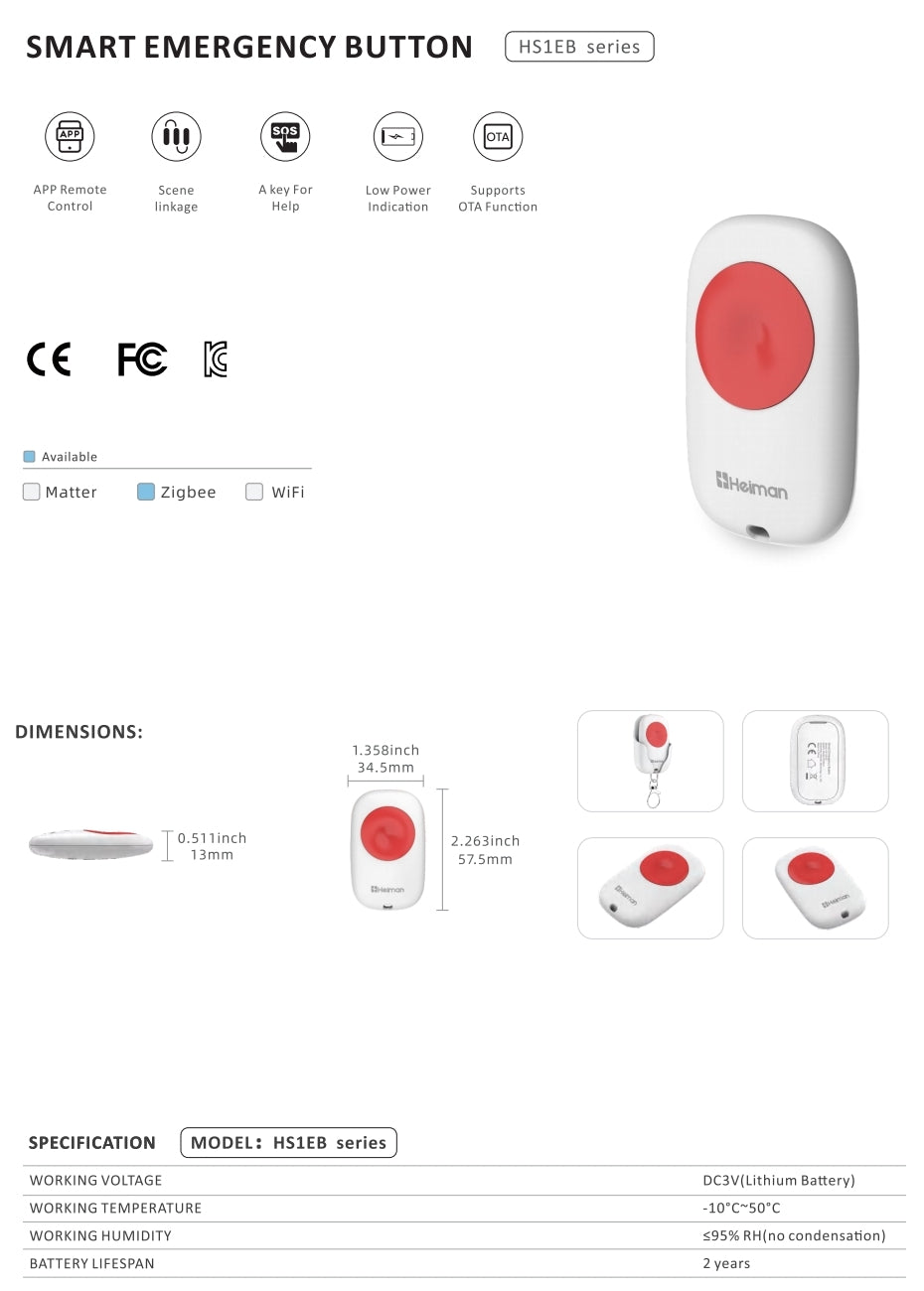 Notfallknopf, Zigbee, Heiman HS1EB