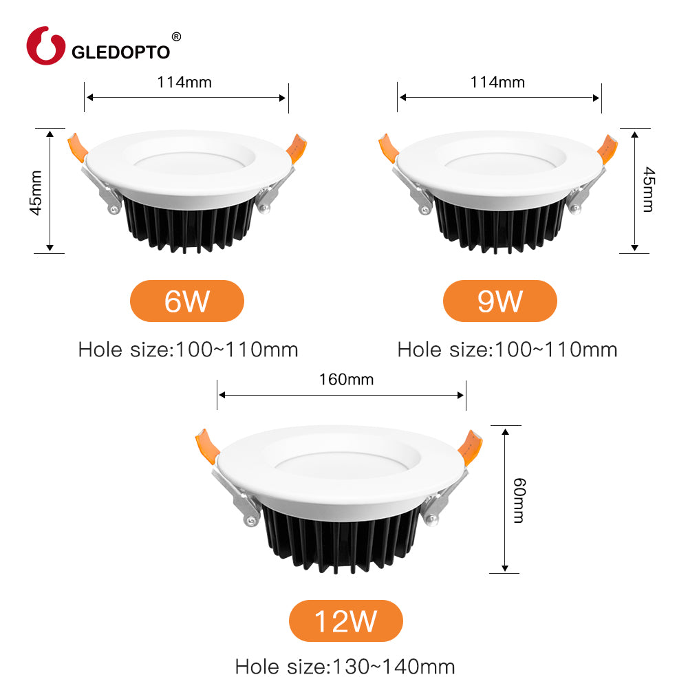 GLEDOPTO GL-D-004P Zigbee RGB+CCT Einbaustrahler 9 W 100mm