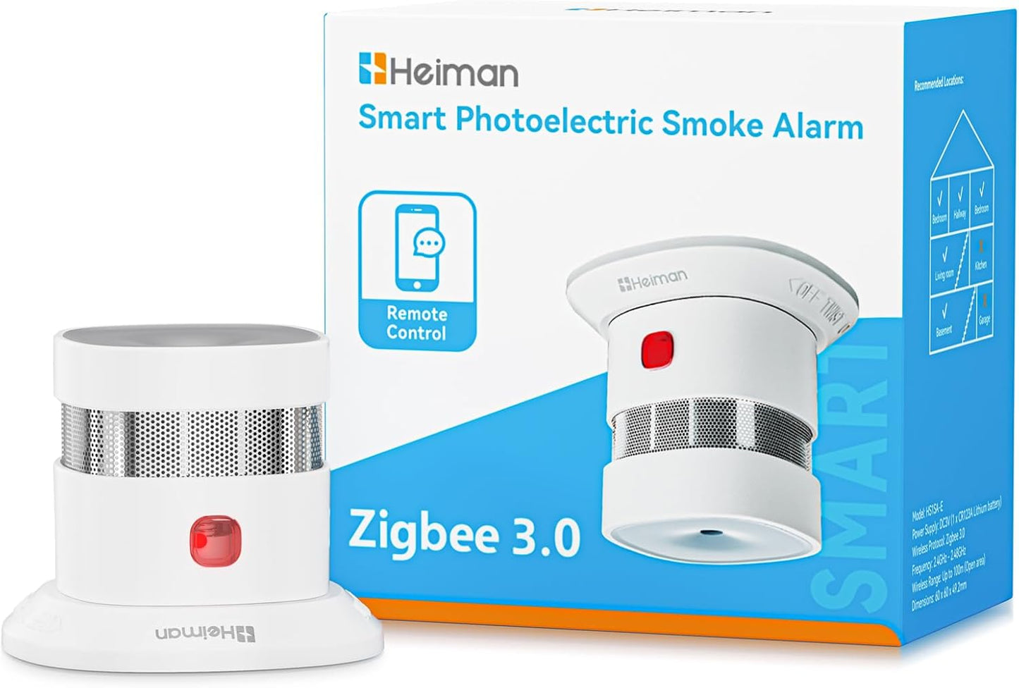 Zigbee 3.0 smoke detector from Heiman HS1SA-E