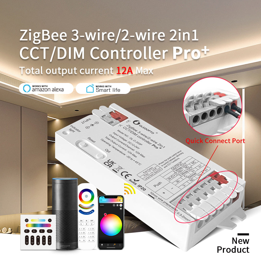 GLEDOPTO GL-C-203P Zigbee Pro+ 2-in-1 CCT/DIM LED-Controller