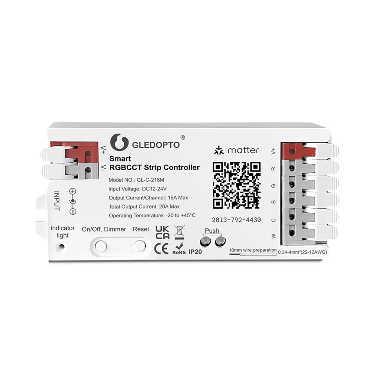 GLEDOPTO GL-C-218M Matter over WiFi Smart LED Controller RGBCCT