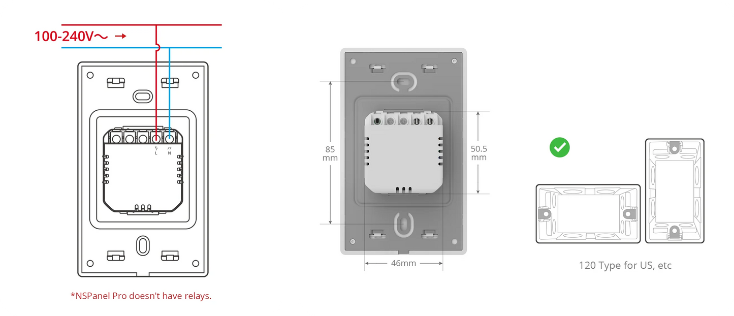 SONOFF NSPanel Pro 120 Steuerpanel (schwarz)