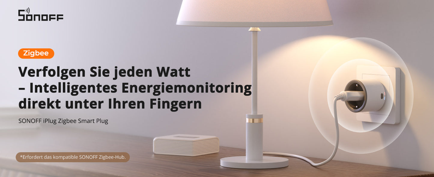 Smarter Stecker Zigbee Sonoff S60ZB mit Energiemessung