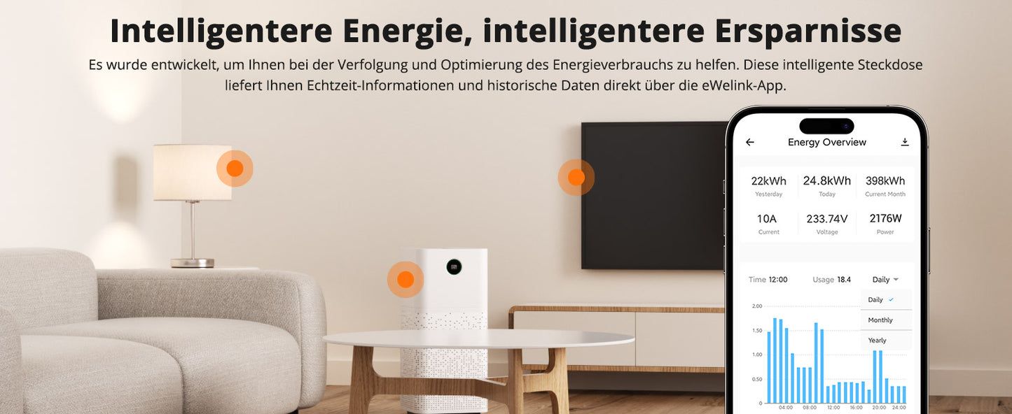 Smarter Stecker Zigbee Sonoff S60ZB mit Energiemessung