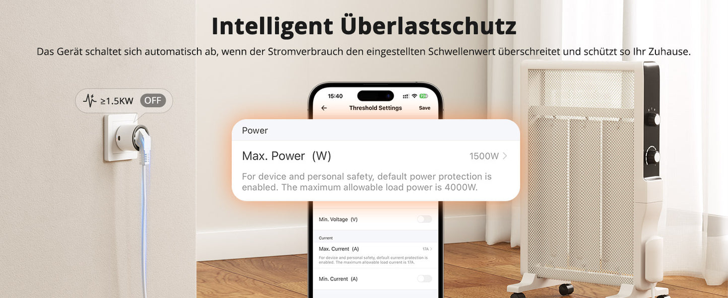 Smarter Stecker Zigbee Sonoff S60ZB mit Energiemessung