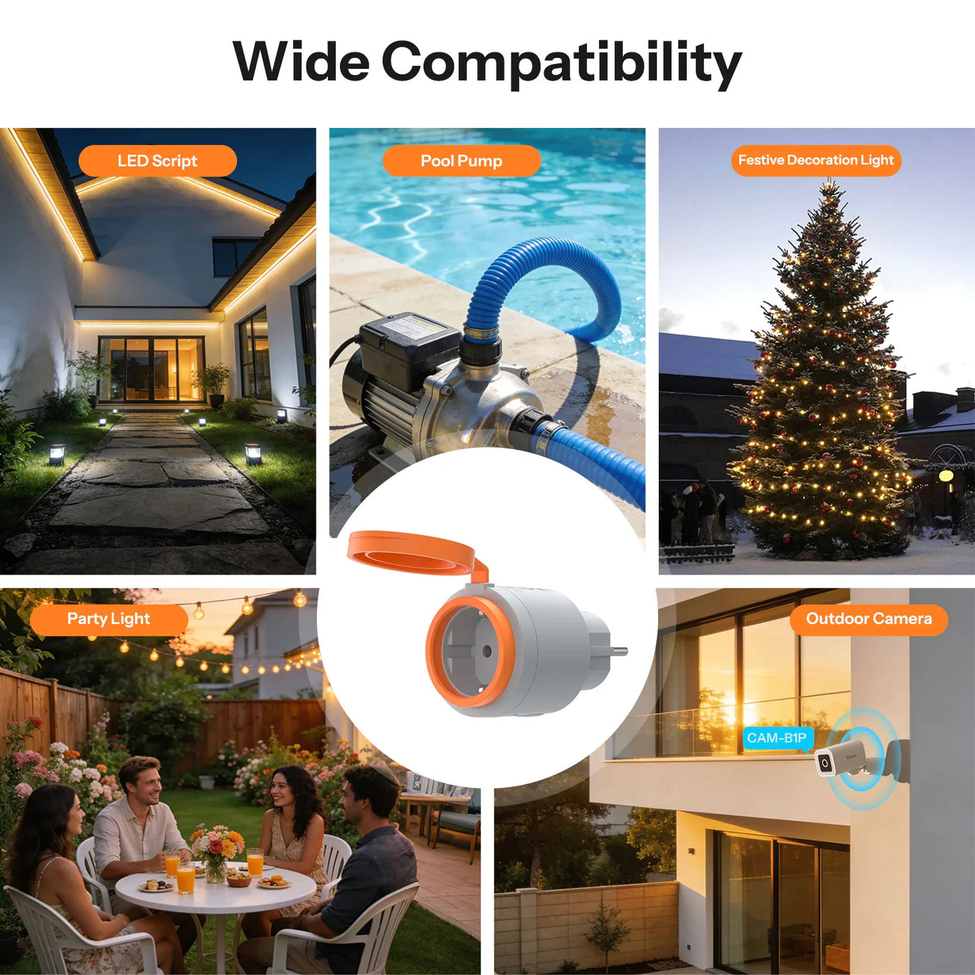 SONOFF S61s Outdoor Matter WLAN-Steckdose Typ F mit Verbrauchsmessung - S61STPF-PM-O
