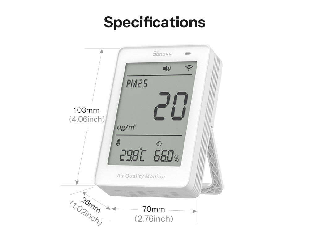 SONOFF AirGuard PM2.5/PM10 SAWF-07P – Matter Over Wi‑Fi Air Quality Monitor