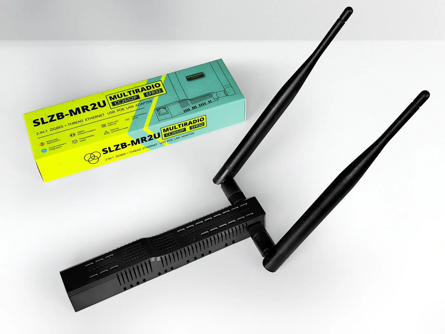 SMLIGHT SLZB-MR2U – Zigbee, Matter over Thread, Ethernet, PoE, USB, Wi-Fi Adapter, schwarz