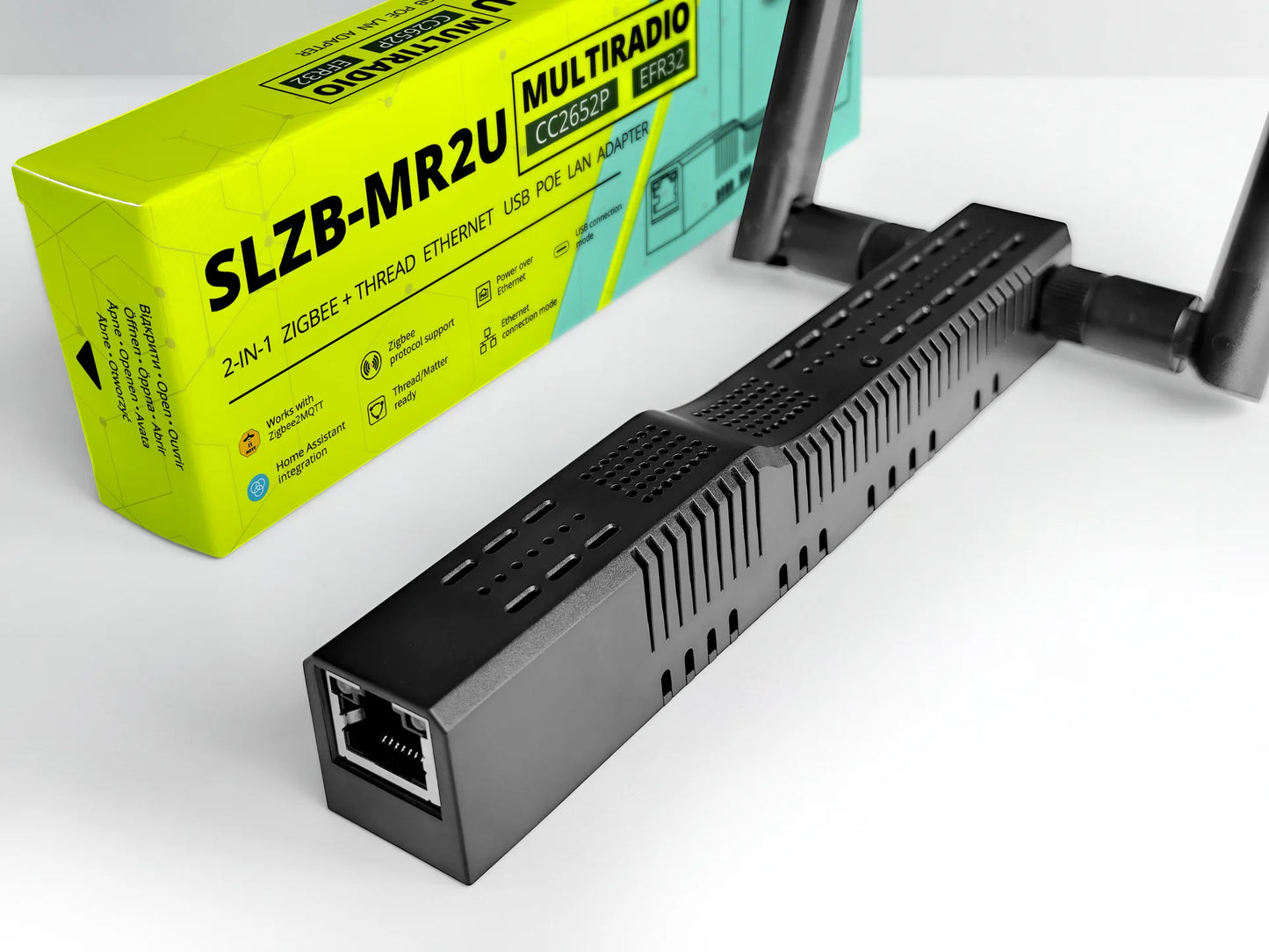 SMLIGHT SLZB-MR2U – Zigbee, Matter over Thread, Ethernet, PoE, USB, Wi-Fi Adapter, schwarz