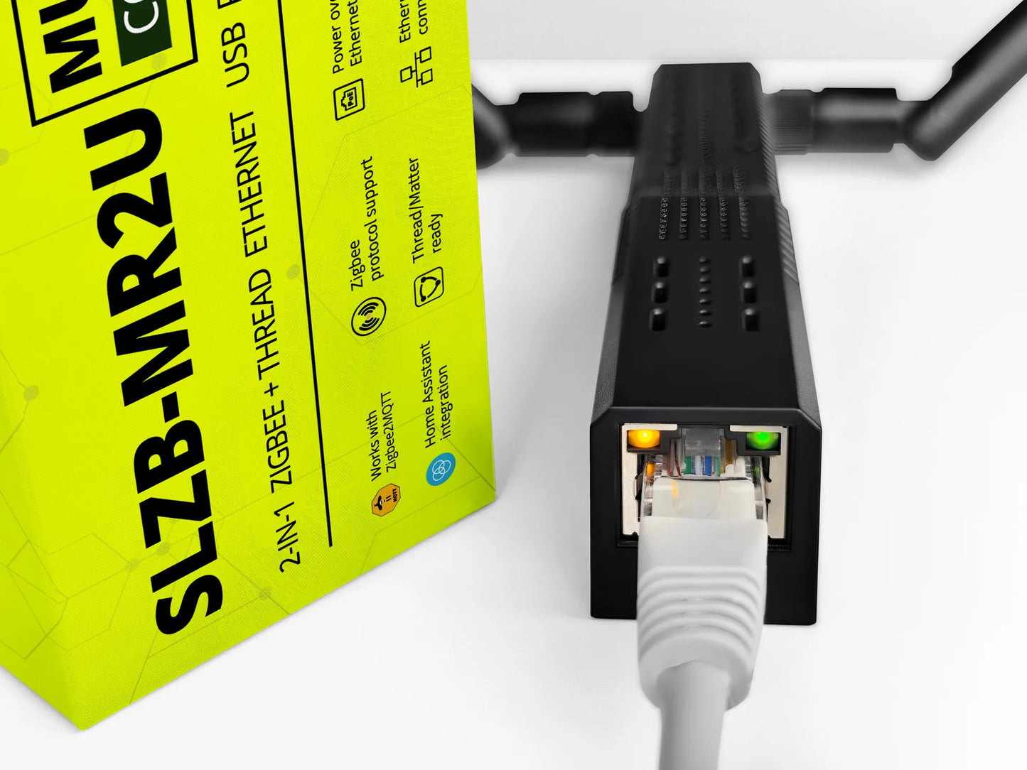 SMLIGHT SLZB-MR2U – Zigbee, Matter over Thread, Ethernet, PoE, USB, Wi-Fi Adapter, schwarz