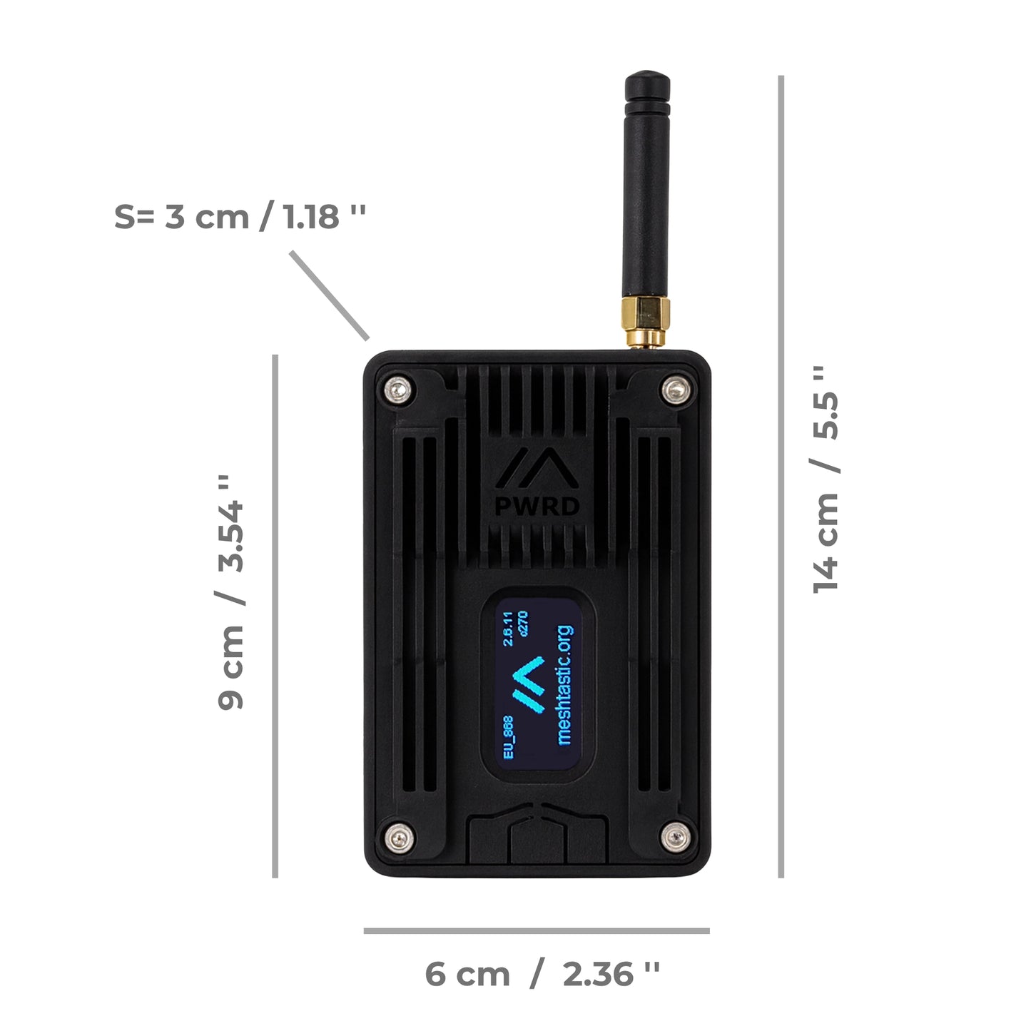 Meshtastic Heltec V3 Node mit Solid-Gehäuse