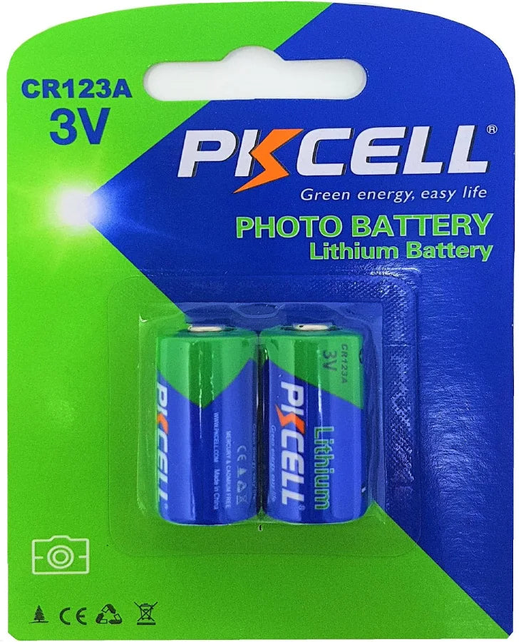 CR123A Lithium-Batterie PKCELL 3V (2 Stück)